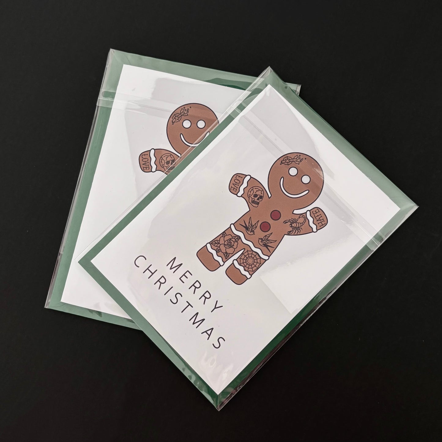 TATTOOED GINGERBREAD CHRISTMAS CARD