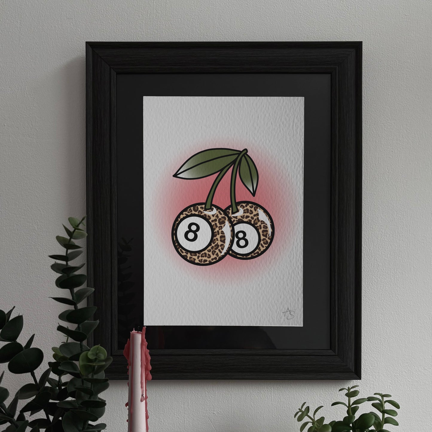 LEOPARD 8 BALL CHERRY PRINT