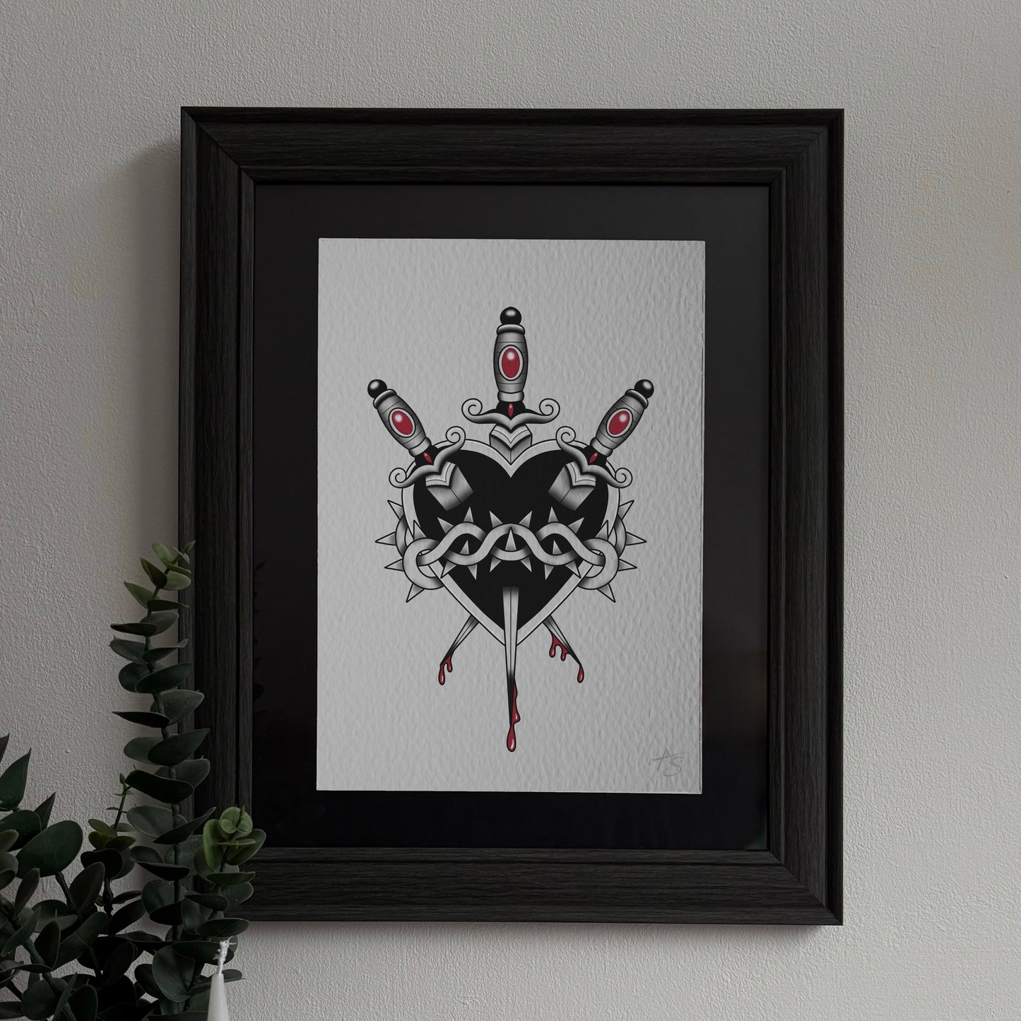 SACRED HEART - DAGGER PRINT
