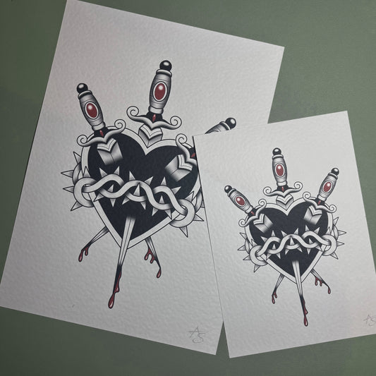 SACRED HEART - DAGGER PRINT