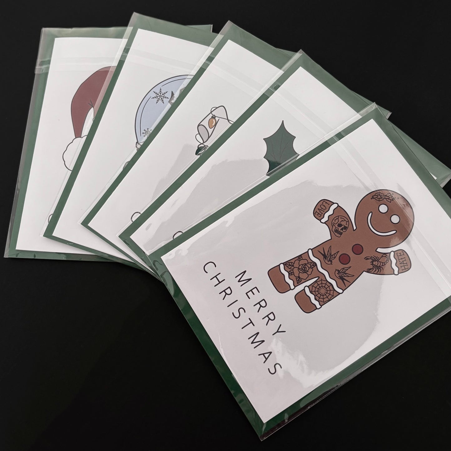 TATTOO-INSPIRED CHRISTMAS CARDS — PACK OF 5