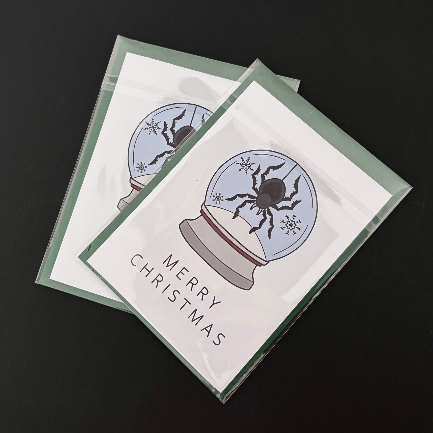 SPIDER SNOW-GLOBE CHRISTMAS CARD