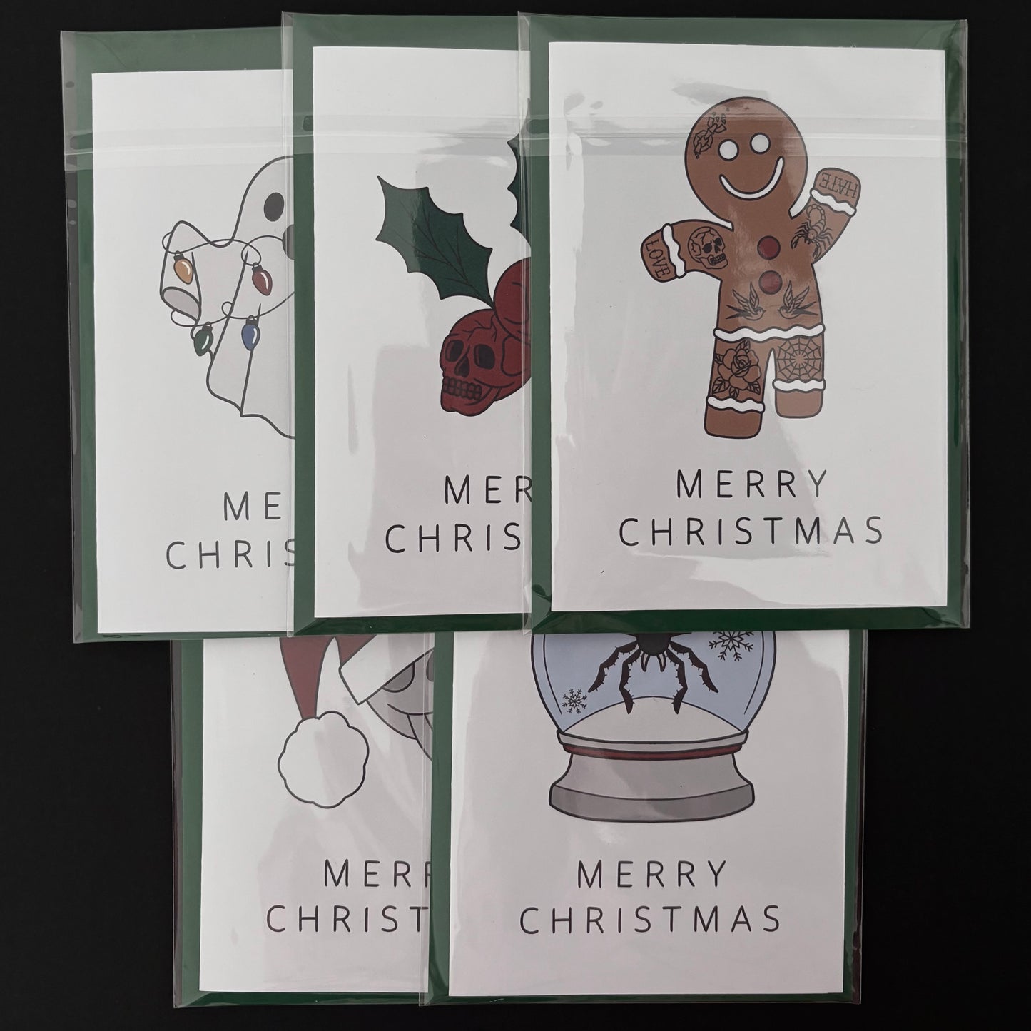 TATTOO-INSPIRED CHRISTMAS CARDS — PACK OF 5