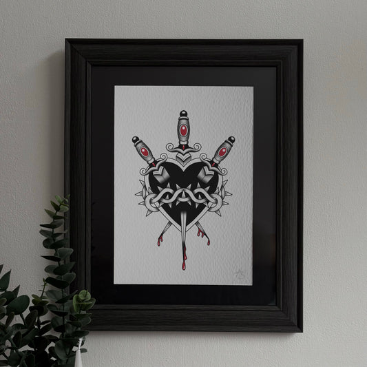 SACRED HEART - DAGGER PRINT