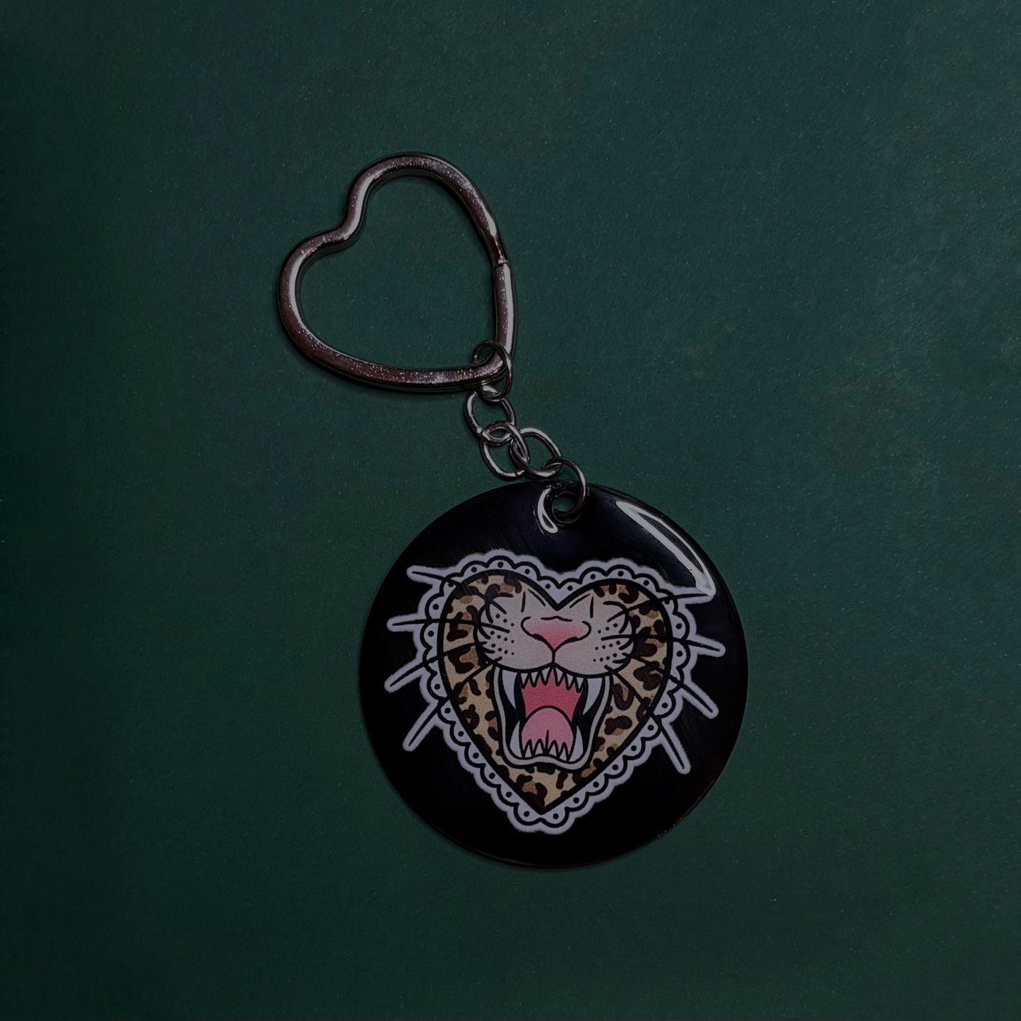 LEOPARD HEART KEYRING