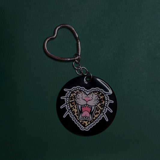 LEOPARD HEART KEYRING