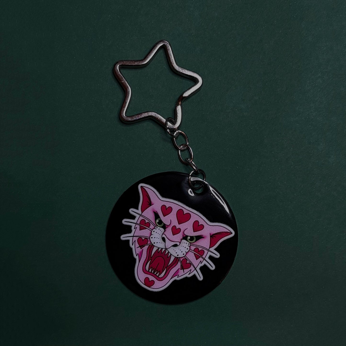 PINK JAGUAR KEYRING